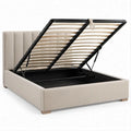 Letto matrimoniale contenitore beige con rete sollevabile, 160 x 200 cm