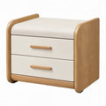 Mobile fasciatoio con piano imbottito e 2 cassetti, Bianco e Rovere Naturale, 80 x 50 x 90 cm