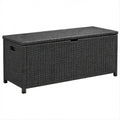 Cassapanca rettangolare in rattan PE nero 120 x 50 x 60 cm