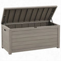 Baule da esterno in polipropilene effetto legno Grigio Tortora 120 x 56 x 63 cm, 320 L