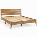 Letto matrimoniale in legno massello di acacia marrone naturale, 160 × 200 cm